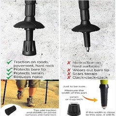 12-Pack Trekking Pole Tips: Durable Rubber End Caps for Ultimate Protection