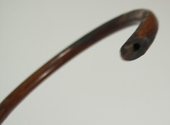 VTG Dark Brown Wood Classic Curved Handle Walking Stick 34 in Long