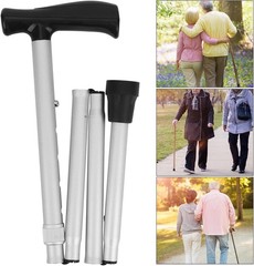 Walking Cane, Folding Cane, Portable Aluminium Alloy Frosted Anti‑Skid Elderl…