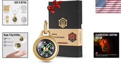 Compact Glow in the Dark Compass: Survival Keychain Pendant