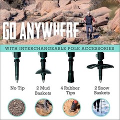 Hiking Trekking Poles, 2 Pack Lightweight, Collapsible Trekking Poles for Sno…