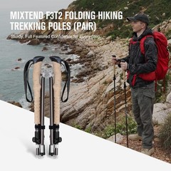 Mixtend F3T2 Adjustable Trekking Poles with EVA Foam Grips – 45.3-53.1in