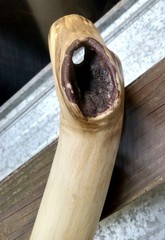Handmade Rustic Crooked Walking Stick Feathered Staff