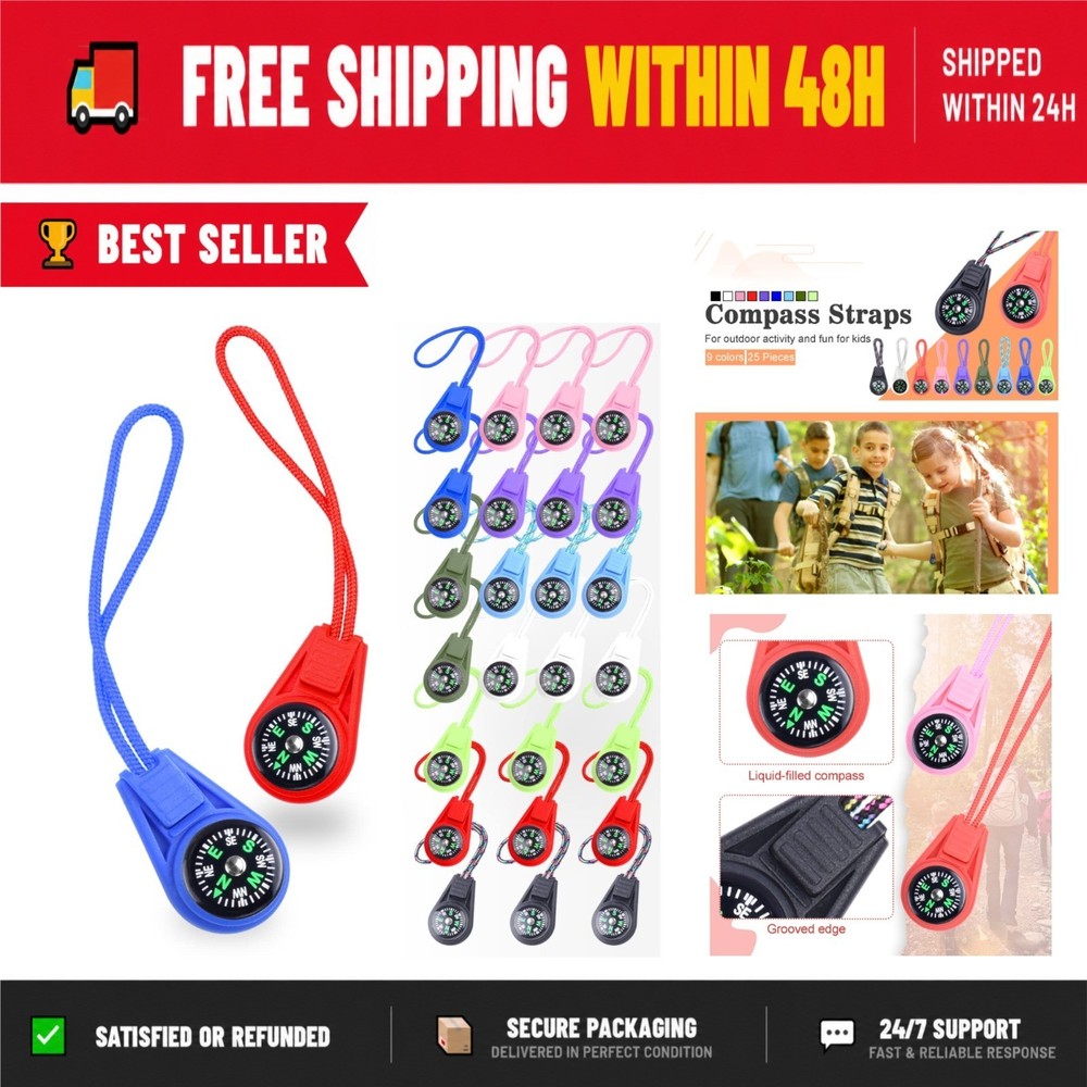 CooBigo Mini Compass for Kids – 25 Pack – Portable & Durable