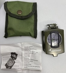 3″ Sportneer Military Lensatic Sighting Camping Compass Carrying Bag Waterproof