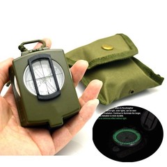 CAMTOA Professional Multifunction Military Army Metal Sighting Compass Green
