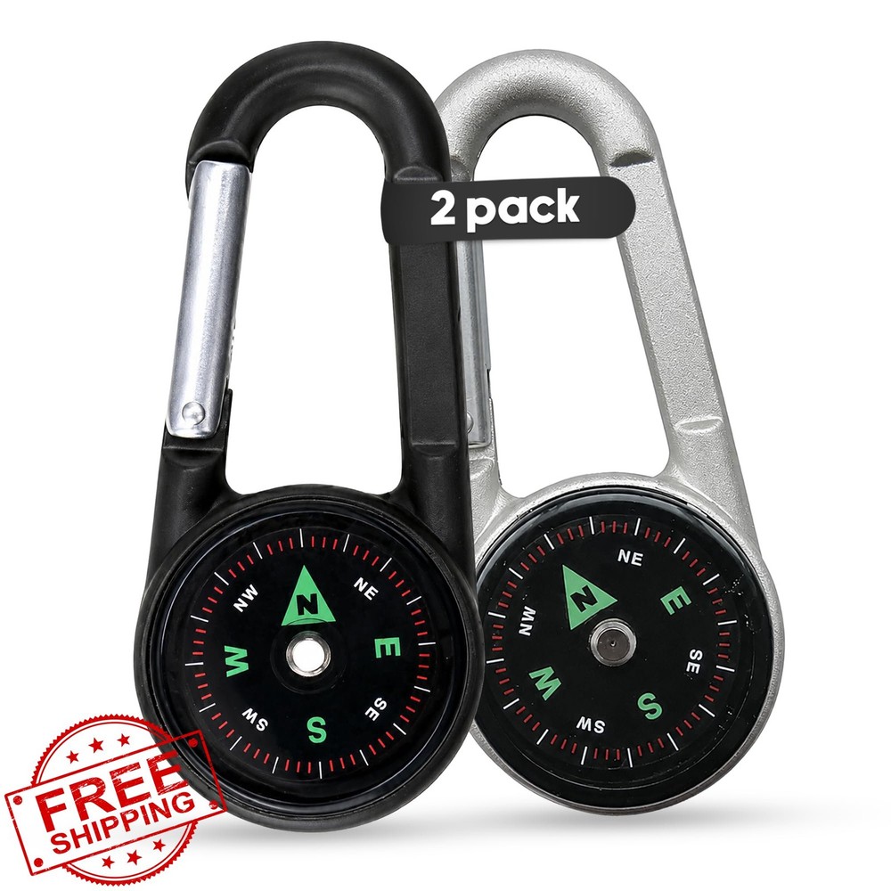 TurnOnSport Compass Keychain Black White