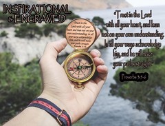 Trust in The Lord with All Your Heart -Proverbs 3: 5-6 Quote Engraved Compass…
