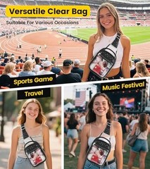 Clear Bag for Stadium Events – Crossbody Bag for Women Clear Medium Black