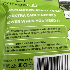 chargetab Emergency Phone Charger USB-C Pre-Charged Portable 3000mAh Lot Of 3