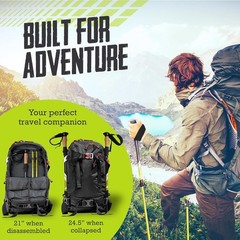 Hiking Trekking Poles, 2 Pack Lightweight, Collapsible Trekking Poles for Sno…