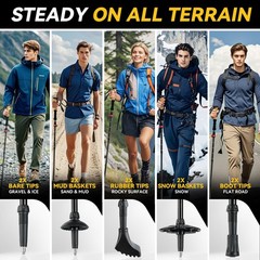 Carbon Fiber Trekking Poles – Lightweight Collapsible Hiking Poles, 2 PCS Nor…