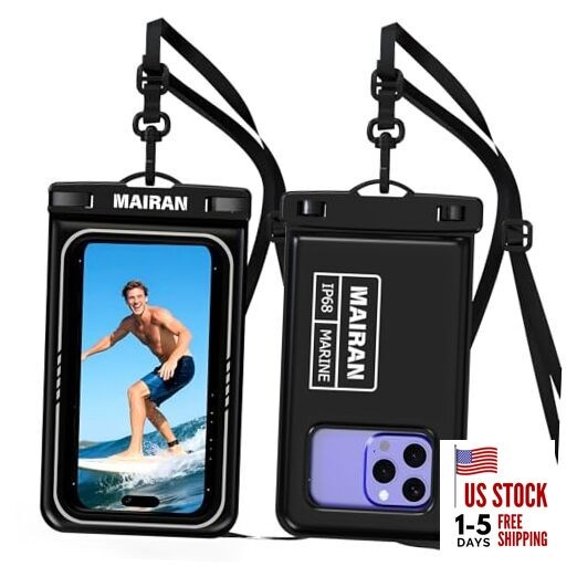 MAIRAN Floating Waterproof Phone Pouch 2Pack, Floatable IPX8 8.0 inches