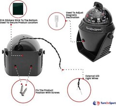 Boat Compass Dash Mount Flush – Boating Compass Dashboard Suction – Navigation