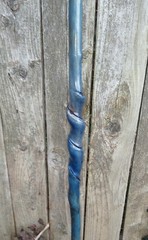 35″ Hand Carved Twisted Elder Walking Stick Cane w/ Brass Skull Top Handle #39