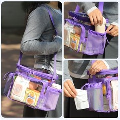 BORMELUN Medium Clear Bag with Pockets, gallon lunch boxes Dark Purple-1 pack