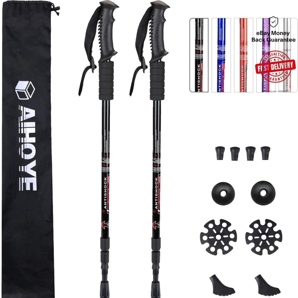 Lightweight Collapsible Hiking Poles – 2 Pack with Anti-Shock Design