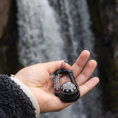 Tempacomp Black Compass And Thermometer With Carabiner Outdoor Adventure Gear