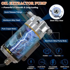 100W Oil Extractor Pump Kit, 1-4L/min High-Flow Oil Change Pump for Engine