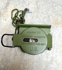 US Military Phosphorescent Lensatic Compass, Olive Drab Waterproof with Pouch