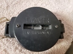 Vintage Engineer Lensatic Compass, camping survival Taiwan Black & Brass