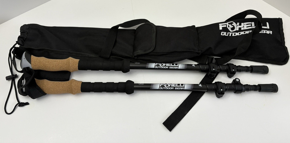 Foxelli Trekking Poles Lightweight Universal Black NEW IN Bag