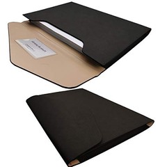 PU Leather File Folder Document Holder Waterproof Portfolio Envelope A4 Black