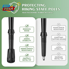 Durable Replacement Rubber Tips for Trekking Poles – Universal Anti-Slip Hiking