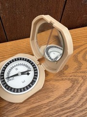 Brunton Cadet Pocket Transit Compass Beige Mirror Made USA Mapping Survey Field