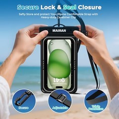 MAIRAN Floating Waterproof Phone Pouch 2Pack, Floatable IPX8 8.0 inches