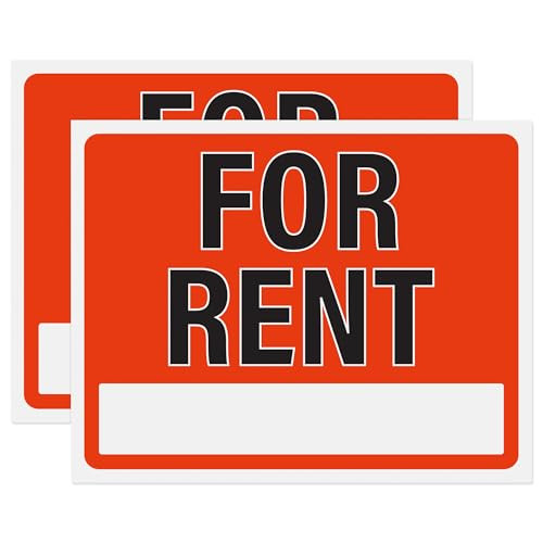 For Rent Sign 14×11, Plastic Sign for Home, Office, Rental, Commercial