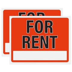 For Rent Sign 14×11, Plastic Sign for Home, Office, Rental, Commercial
