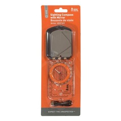 Orange Navigation Compass with Sighting Mirror and Glow in the Dark Features