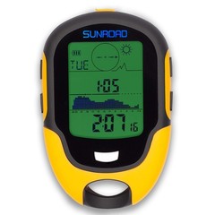 Barometer Altimeter Compass LCD Digital Thermometer Watches-Hygrometer Yellow