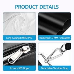 Clear Bag for Stadium Events Clear Purse Transparent Handbag for Sports Black
