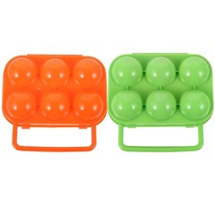 2Pcs Lightweight Portable Plastic Egg Carrier Box for Travel Camping Storage
