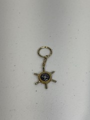Brass Compass Keychain Classic Nautical Compact Gold Patina Maritime Instrument