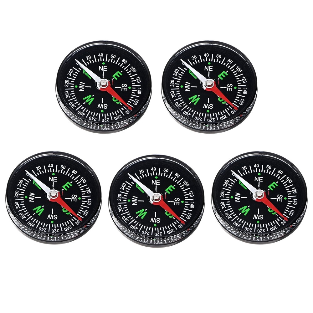 40mm Mini Compass [5PCS] – Pocket Oil Filled Small Compass Bulk – [Black]
