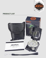 Compact Waterproof Military Compass with Luminous Dial for Camping and Hiking
