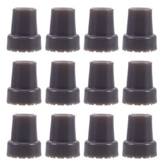 12Pcs Durable Rubber Cane Tips for Walking Sticks Grey Non Slip Replacement