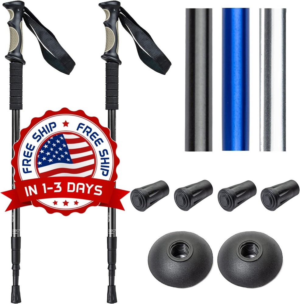 Bastones De Trekking Con Absorcion De Impactos Bastones Ajustables Para Cami…