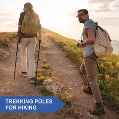 Hiking Poles 2 Pack, Aircraft-Aluminum Alloy Trekking Poles for Hiking, Adjus…