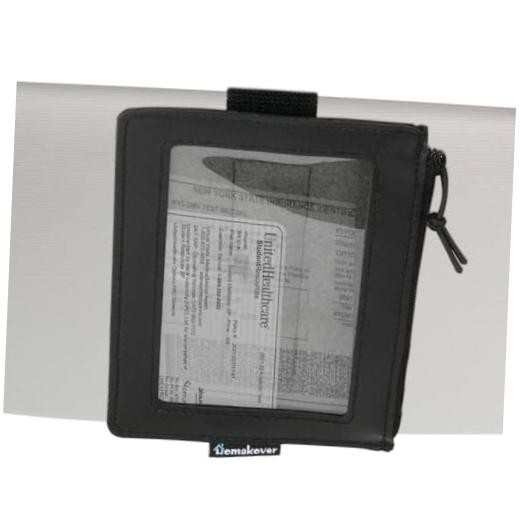 Registration & Insurance Card Document Holder for Visor, Carrying Case Black