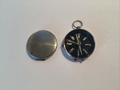 Vintage D Detroit Tigers Engraved Metal Compass Japan Pocket Watch Style
