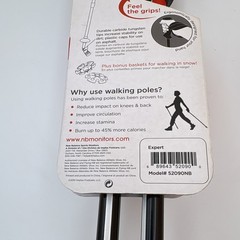 New Balance Expert Walking Poles Ergonomic Grip Wrist Strap Red/Black 2pk New
