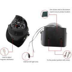 Pivoting Sea Marine Compass with Mount for Boat Caravan Truck Car Navigation