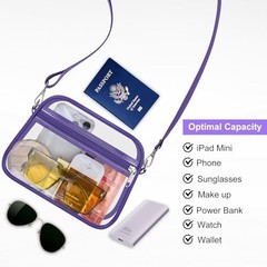Clear Bag for Stadium Events Clear Sports Fan Handbags Purses with Large Purple