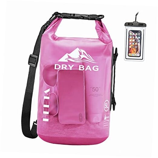 Dry Bag Waterproof for Women Men, 5L//20L/30L/40L Roll Top 10L Rose Red