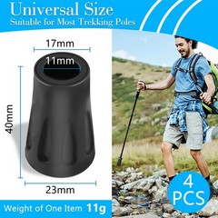 Nordic Walking Poles Rubber Bumpers 4 Pack, Rubber Bumpers for Hiking Poles, Wall…
