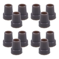 12Pcs Rubber Cane Tips for Walking Sticks Grey Non Slip Replacement Ends